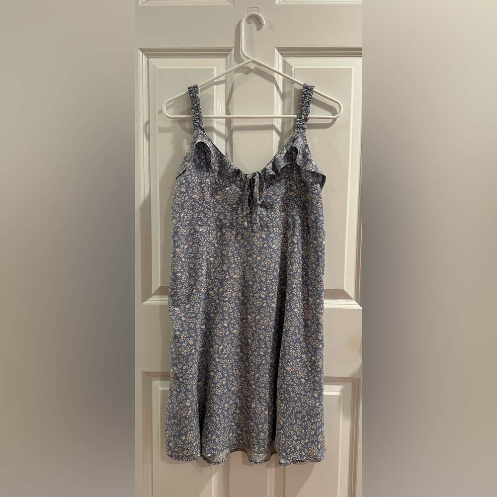 American Eagle Blue Floral Babydoll Dress, Size L